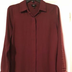 Mossimo Dark Red Blouse SZ S